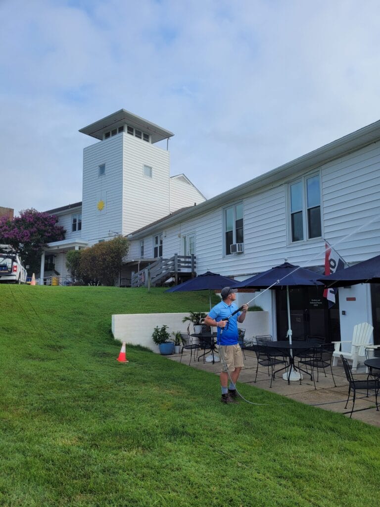 Commercial exterior cleaning service by Keenwick professionals
