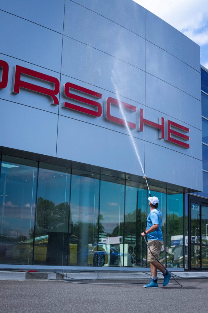 Professional commercial exterior cleaning by Keenwick team