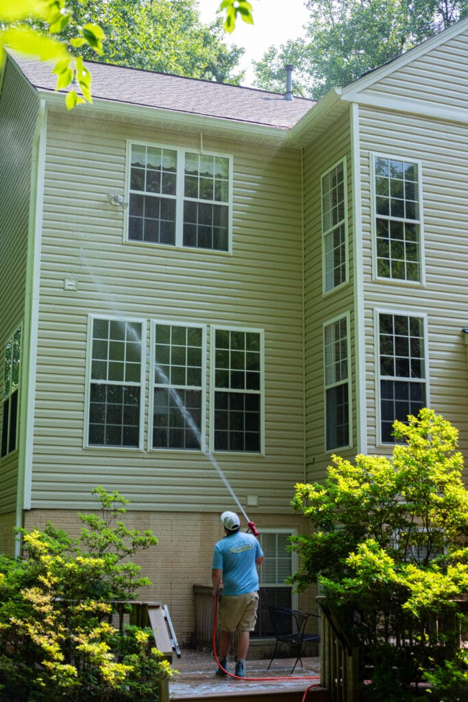 Keenwick soft washing in Maryland transforming a residential property with professional cleaning
