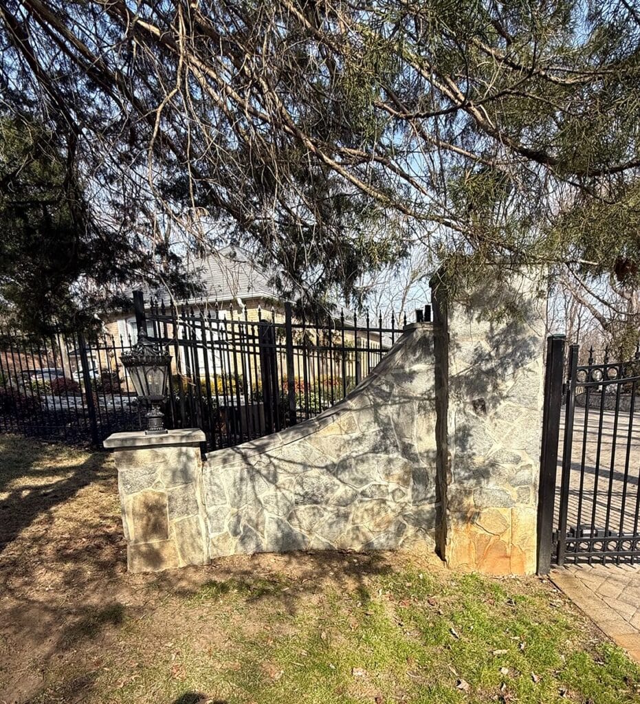 Residential power restoration completed, home exterior after service