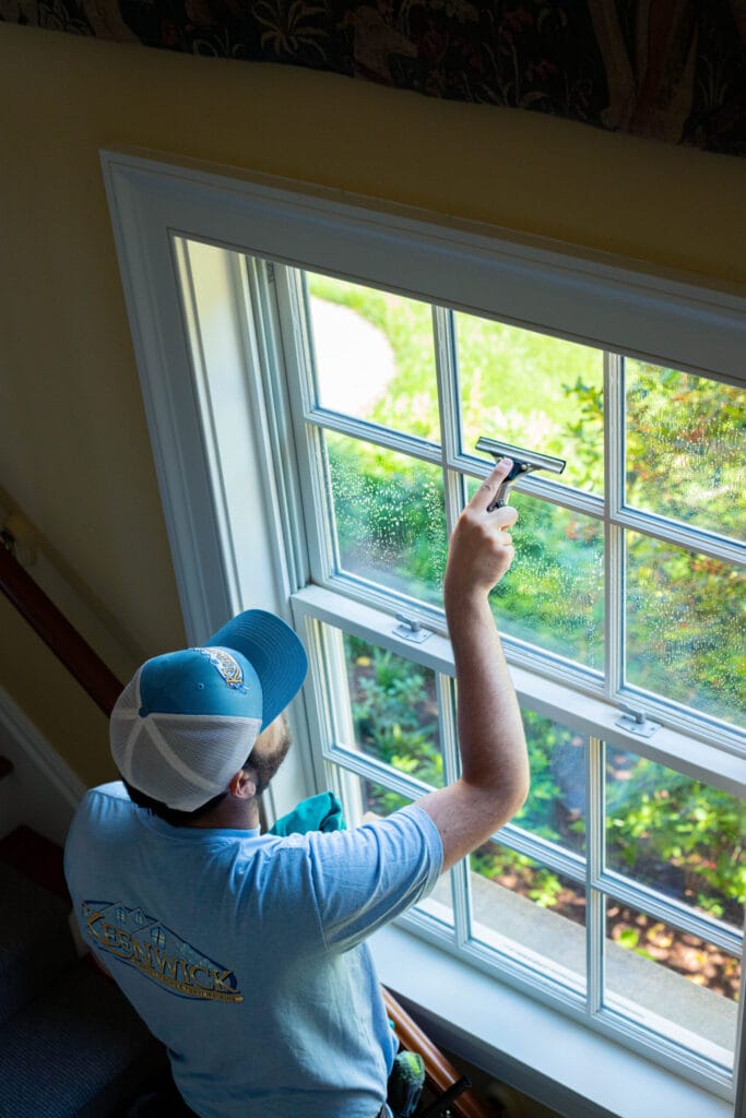Keenwick residential window cleaning service in action.